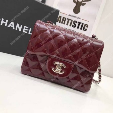 Chanel Mini Flap Bag Burgundy - Image 7