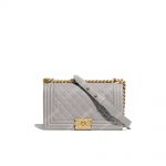 Chanel Boy Medium Handbag Grey