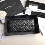 Chanel Classic Long Flap Wallet Lambskin Black