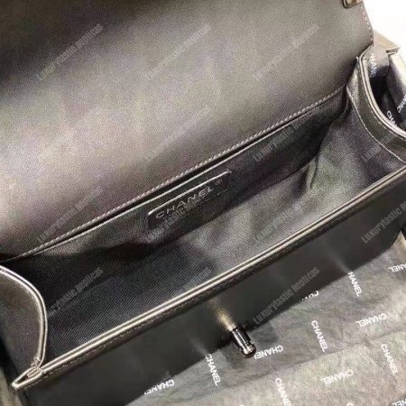 Chanel Boy Handbag Calfskin Ruthenium - Image 7