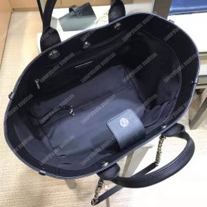 Chanel Studded Calfskin Small Deauville Tote Bag Silver-Tone - Image 5