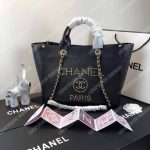 Chanel Studded Calfskin Small Deauville Tote Bag Gold-Tone