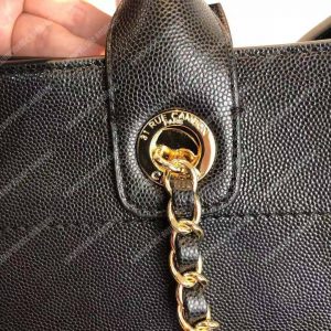 Chanel Studded Calfskin Small Deauville Tote Bag Gold-Tone - Image 6