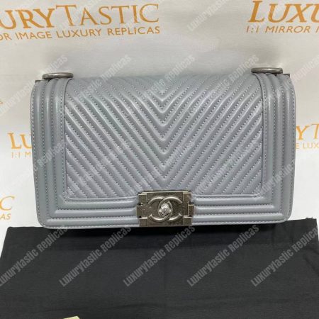 Chanel Boy Handbag Grey - Image 12
