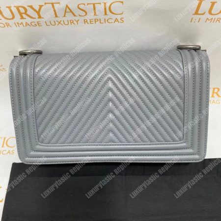 Chanel Boy Handbag Grey - Image 14
