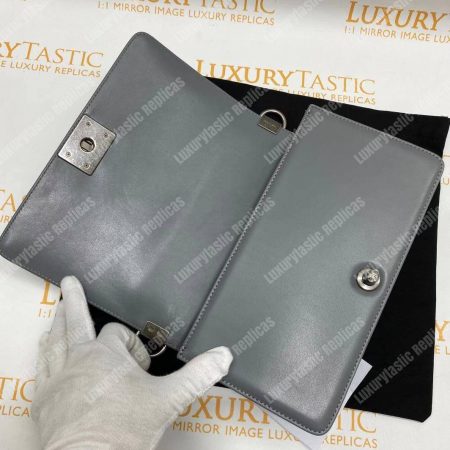 Chanel Boy Handbag Grey - Image 19