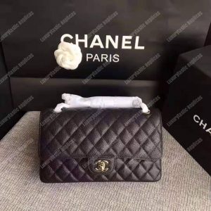 Chanel Classic Medium Flap Bag Black Caviar Gold Hardware - LuxuryTastic  Replicas