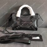 Balenciaga Classic Silver Mini City Bag Black