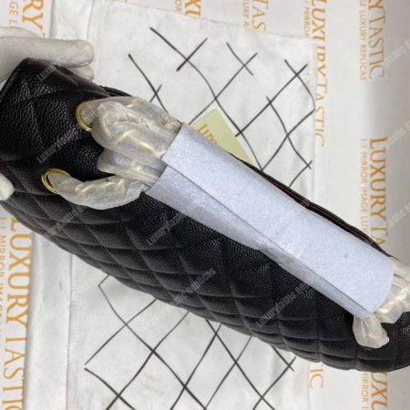 Chanel Classic Maxi Handbag Black Grained Calfskin Silver-Toned - Image 17