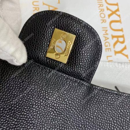 Chanel Classic Maxi Handbag Black Grained Calfskin Silver-Toned - Image 19