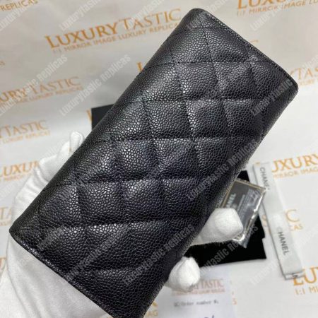 Chanel Classic Long Flap Wallet Black - Image 9