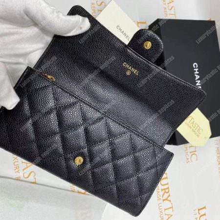 Chanel Classic Long Flap Wallet Black - Image 14