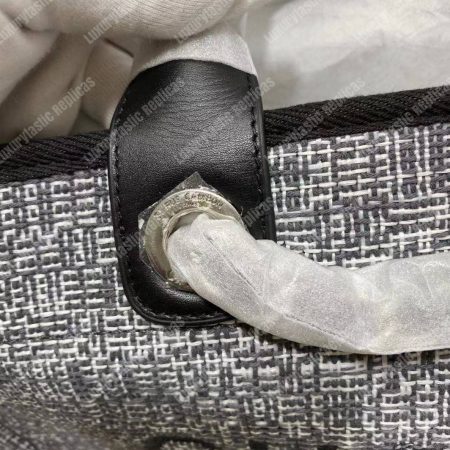Chanel Deauville Fabric Tote Dark Gray - Image 13