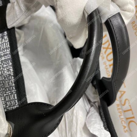 Chanel Deauville Fabric Tote Dark Gray - Image 14