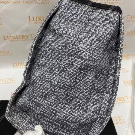 Chanel Deauville Fabric Tote Dark Gray - Image 17