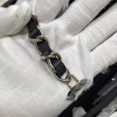 Chanel Deauville Fabric Tote Dark Gray - Image 20