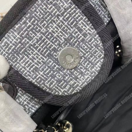 Chanel Deauville Fabric Tote Dark Gray - Image 21