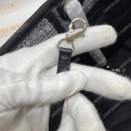 Chanel Deauville Fabric Tote Dark Gray - Image 22