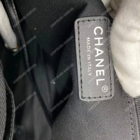 Chanel Deauville Fabric Tote Dark Gray - Image 10