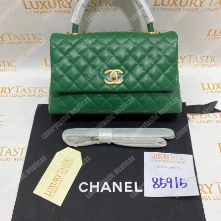 Chanel Flap Bag With Top Handle Green - Image 20