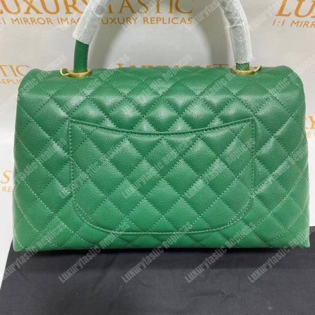 Chanel Flap Bag With Top Handle Green - Image 11