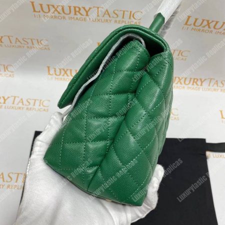 Chanel Flap Bag With Top Handle Green - Image 12