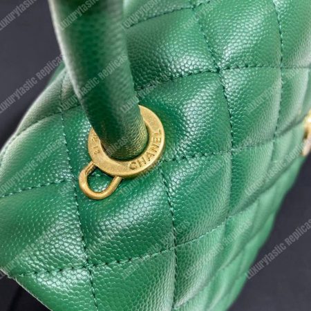 Chanel Flap Bag With Top Handle Green - Image 16