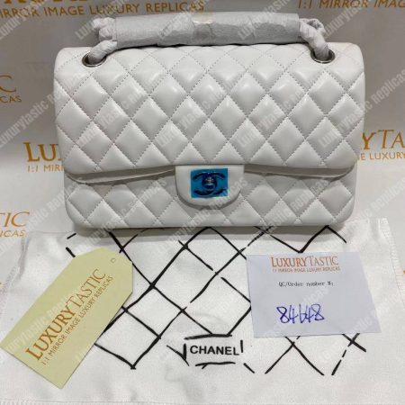 Chanel Medium Classic Handbag White - Image 16