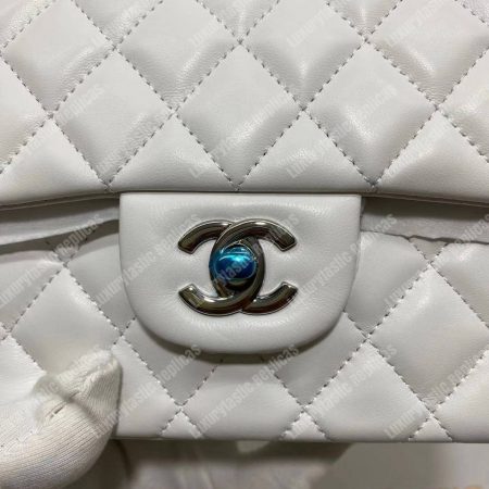 Chanel Medium Classic Handbag White - Image 17