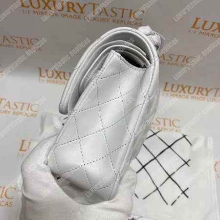 Chanel Medium Classic Handbag White - Image 8