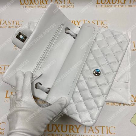 Chanel Medium Classic Handbag White - Image 12