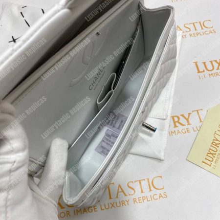 Chanel Medium Classic Handbag White - Image 14