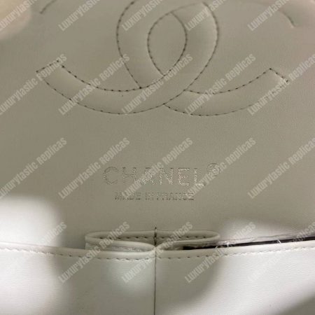 Chanel Medium Classic Handbag White - Image 15