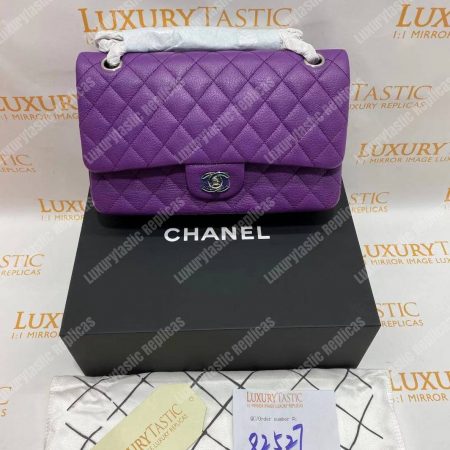 Chanel Medium Classic Handbag Purple - Image 8