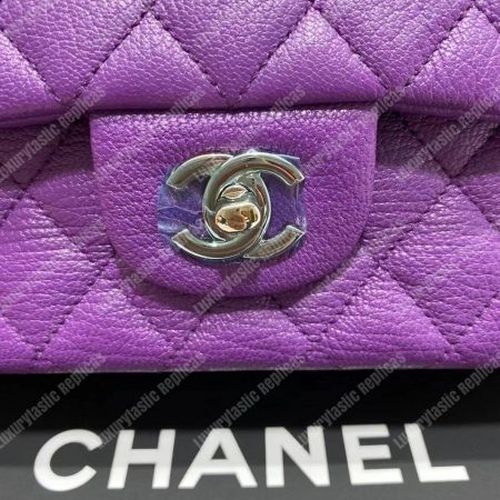 Chanel Medium Classic Handbag Purple - Image 9