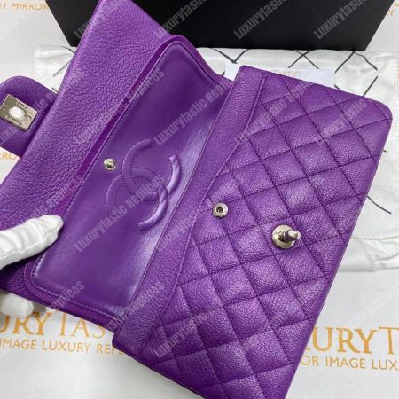 Chanel Medium Classic Handbag Purple - Image 15