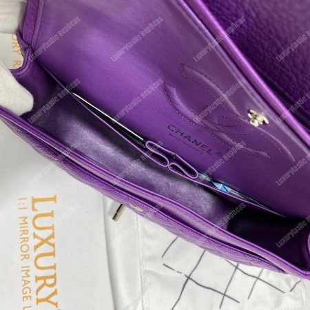 Chanel Medium Classic Handbag Purple - Image 16