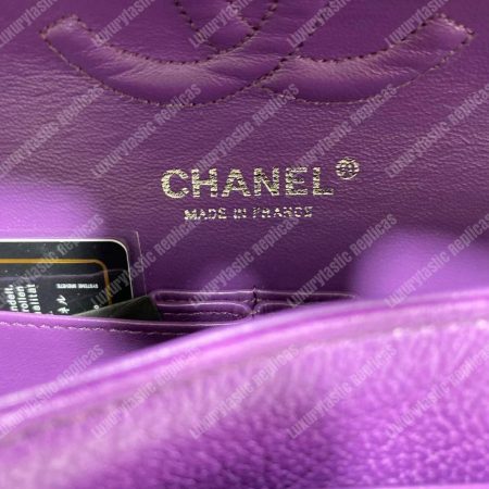 Chanel Medium Classic Handbag Purple - Image 17