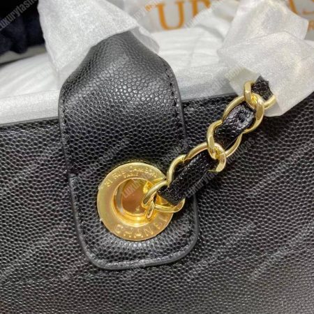 Chanel Studded Calfskin Small Deauville Tote Bag Gold-Tone - Image 9