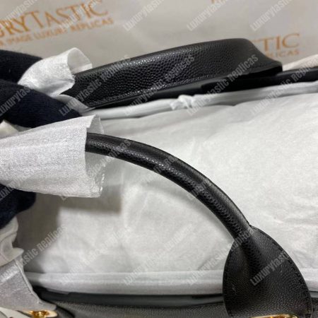 Chanel Studded Calfskin Small Deauville Tote Bag Gold-Tone - Image 10