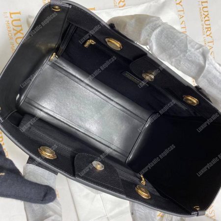 Chanel Studded Calfskin Small Deauville Tote Bag Gold-Tone - Image 17