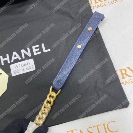 Chanel Boy Medium Handbag Navy Blue - Image 11