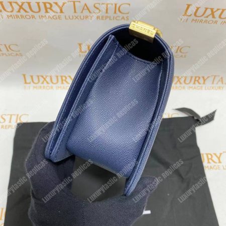 Chanel Boy Medium Handbag Navy Blue - Image 15