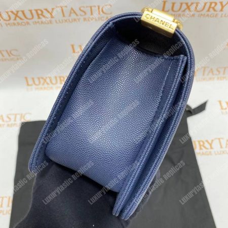 Chanel Boy Medium Handbag Navy Blue - Image 16