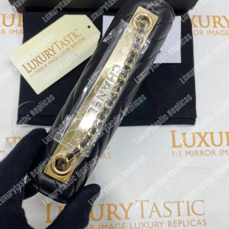 Chanel Wallet On Chain – WOC Chevron Lambskin Gold-Toned Metal Black - Image 16