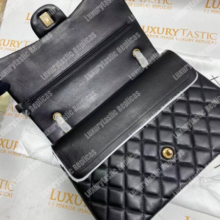 Chanel Classic Flap Maxi Black Lambskin-Gold Tone Metal - Image 12
