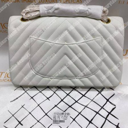Chanel Classic Medium Handbag White - Image 8
