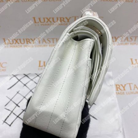 Chanel Classic Medium Handbag White - Image 11