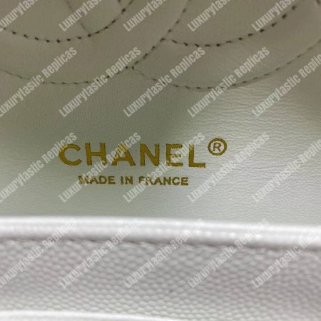 Chanel Classic Medium Handbag White - Image 16