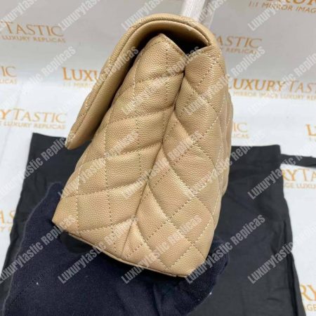 Chanel Flap Bag With Top Handle Beige - Image 14